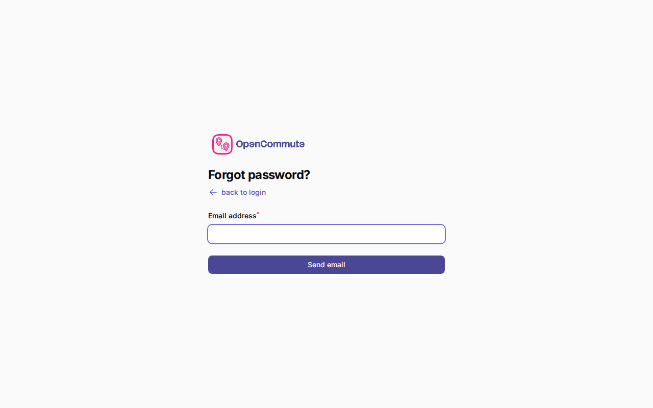 Password reset request form on the sign-in page